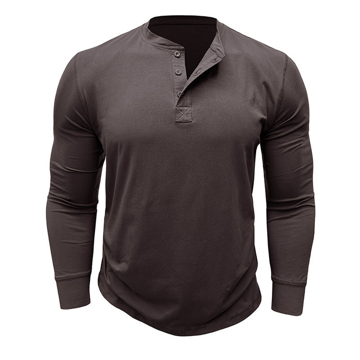 Herren Langarm Henley-Shirt mit stylishen Knöpfen und hochwertiger Baumwollmischung Echoarchiv