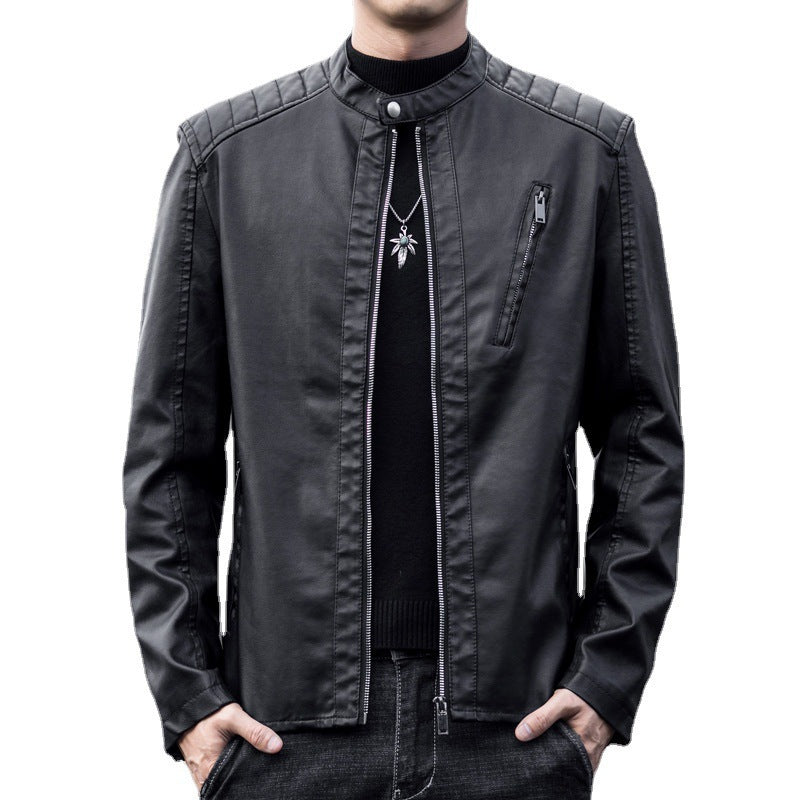 Herren Stilvolle Schnitte Kunstlederjacke Echo Archiv