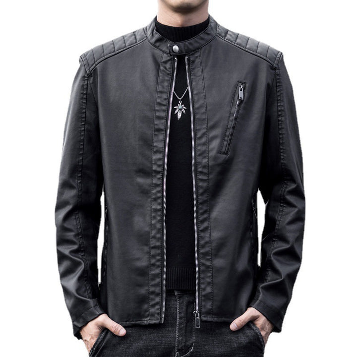 Herren Stilvolle Schnitte Kunstlederjacke Echo Archiv