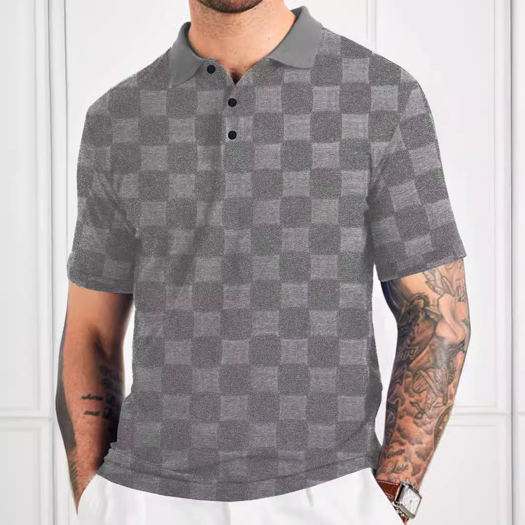 Herren Poloshirt mit strukturiertem Design und modischen Knöpfen Echoarchiv