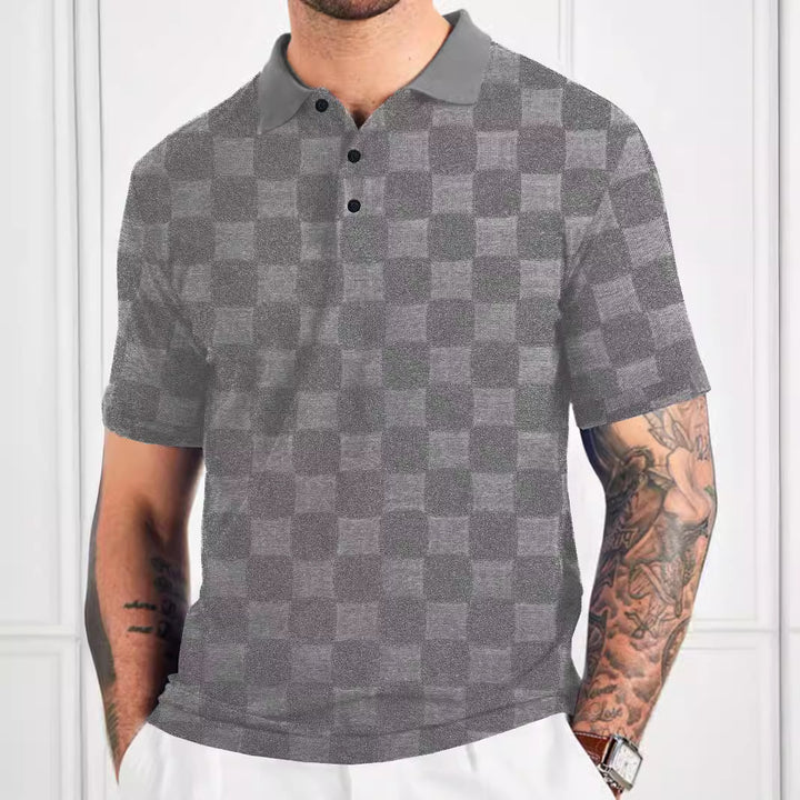 Herren Poloshirt mit strukturiertem Design und modischen Knöpfen Echoarchiv