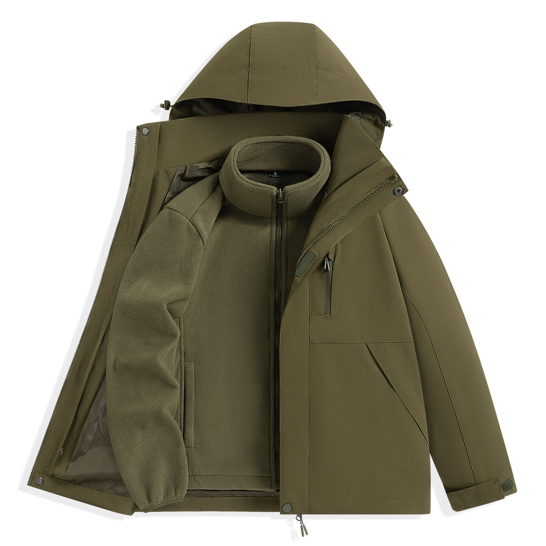 Herren zweilagiger Outdoorparka mit herausnehmbarer Fleece-Innenjacke und Kapuze Echo Archiv