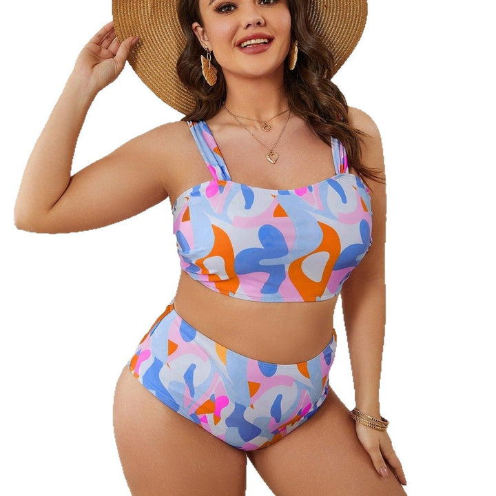 Damen Hochgeschnittenes Bikiniset mit modischem Muster Echo Archiv