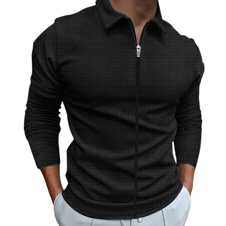 Herren Funktionspullover mit Reißverschluss und strukturiertem Design Echoarchiv