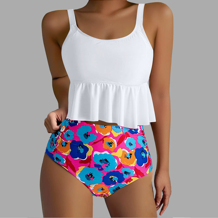 Damen Tankini-Set mit floralen Akzenten und Rüschen Echo Archiv