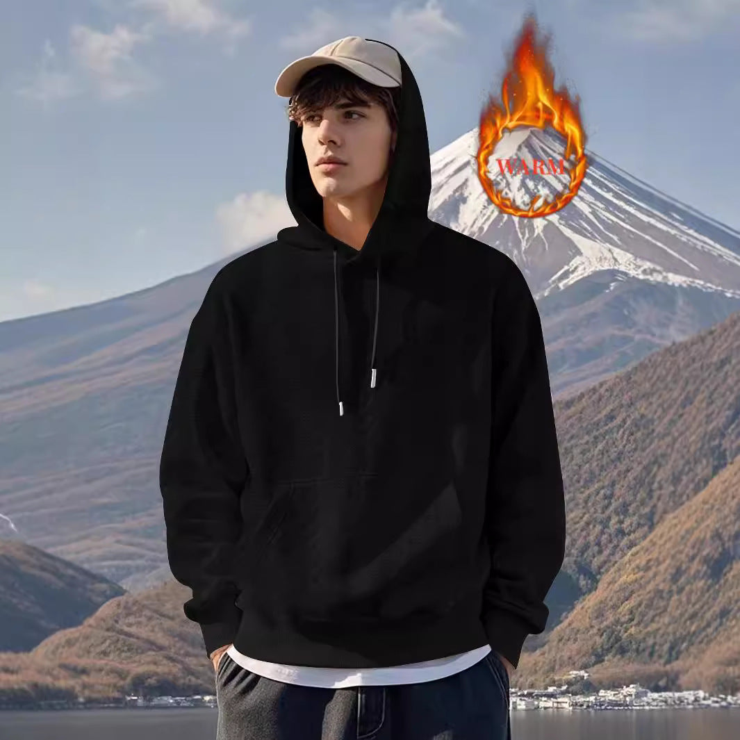 Herren lässiger Kapuzenpullover mit praktischen Taschen und warmem Fleece-Innenfutter Echoarchiv