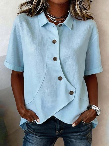 Damen Besonders gestaltete Bluse mit einzigartigem Knopfdetail Echoarchiv