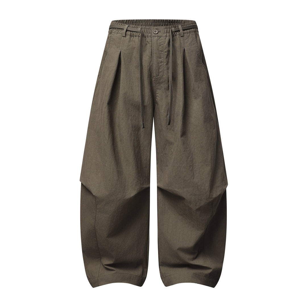 Damen Weite Culotte-Hose mit hohem Bund, Kellerfalten und Kordelzug Echoarchiv