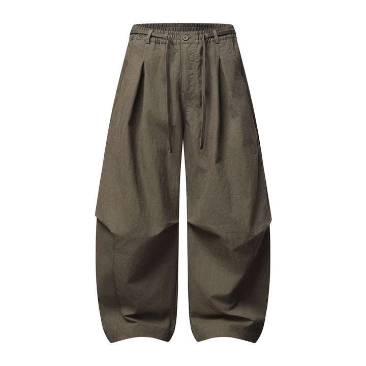 Damen Weite Culotte-Hose mit hohem Bund, Kellerfalten und Kordelzug Echoarchiv