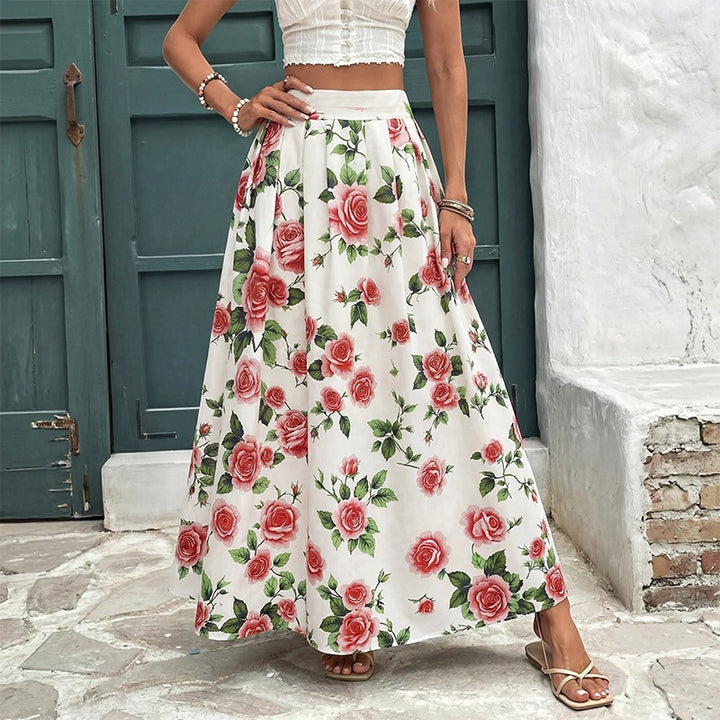 Damen Hochwertiger Maxirock mit floralen Mustern Echo Archiv