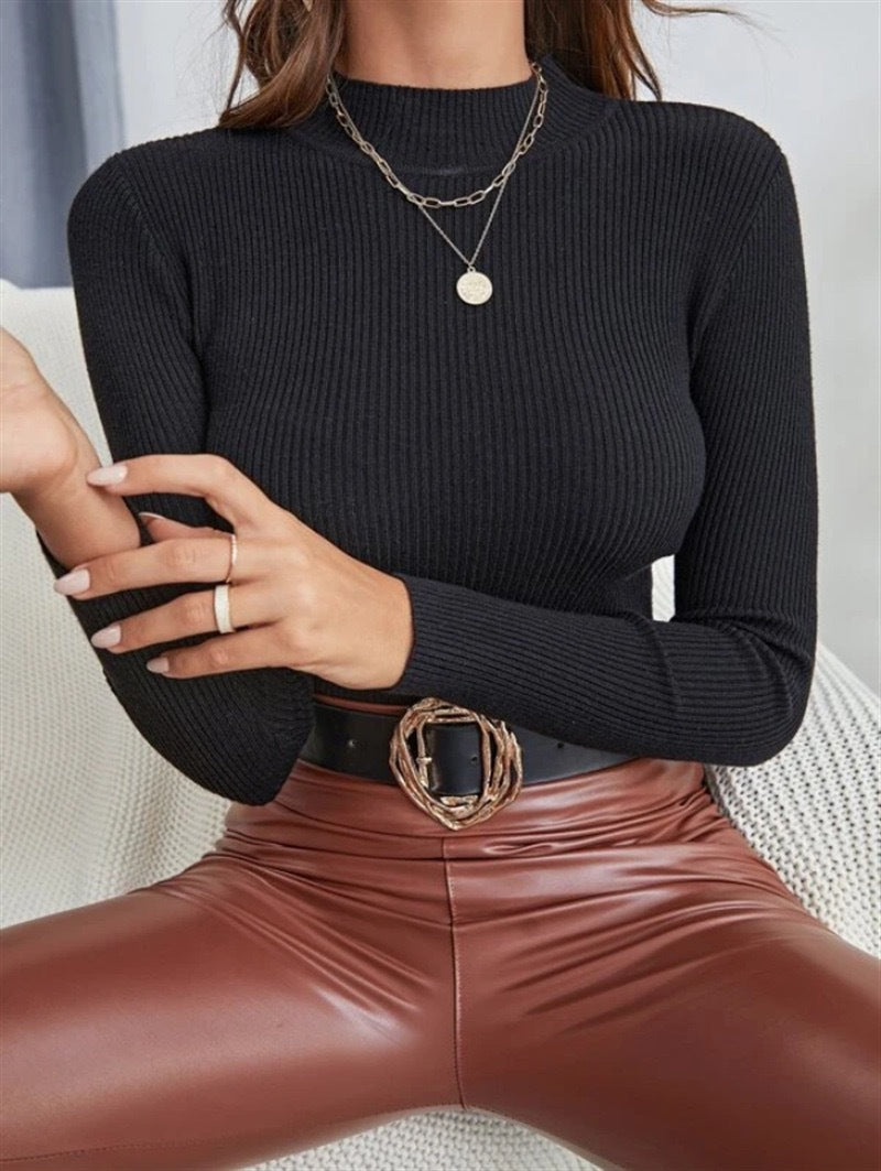 Damen Langarmshirt mit elegantem Rippenmuster Echoarchiv