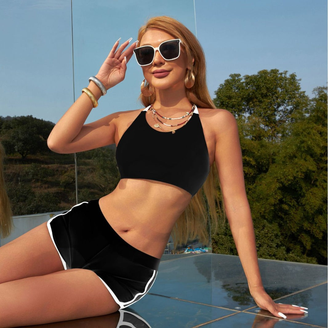 Damen Sportliches Bikini-Set mit hochgeschlossenem Top und bequemen Hosen Echo Archiv