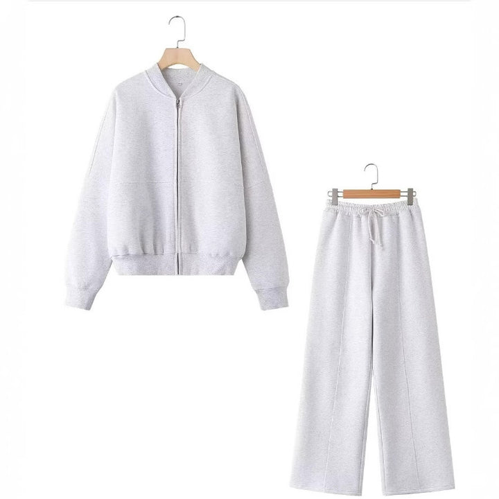 Damen 300+ minimalistische Oversize‑Bomberjacke mit durchgehendem Reißverschluss und gerippten Bündchen Echo Archiv