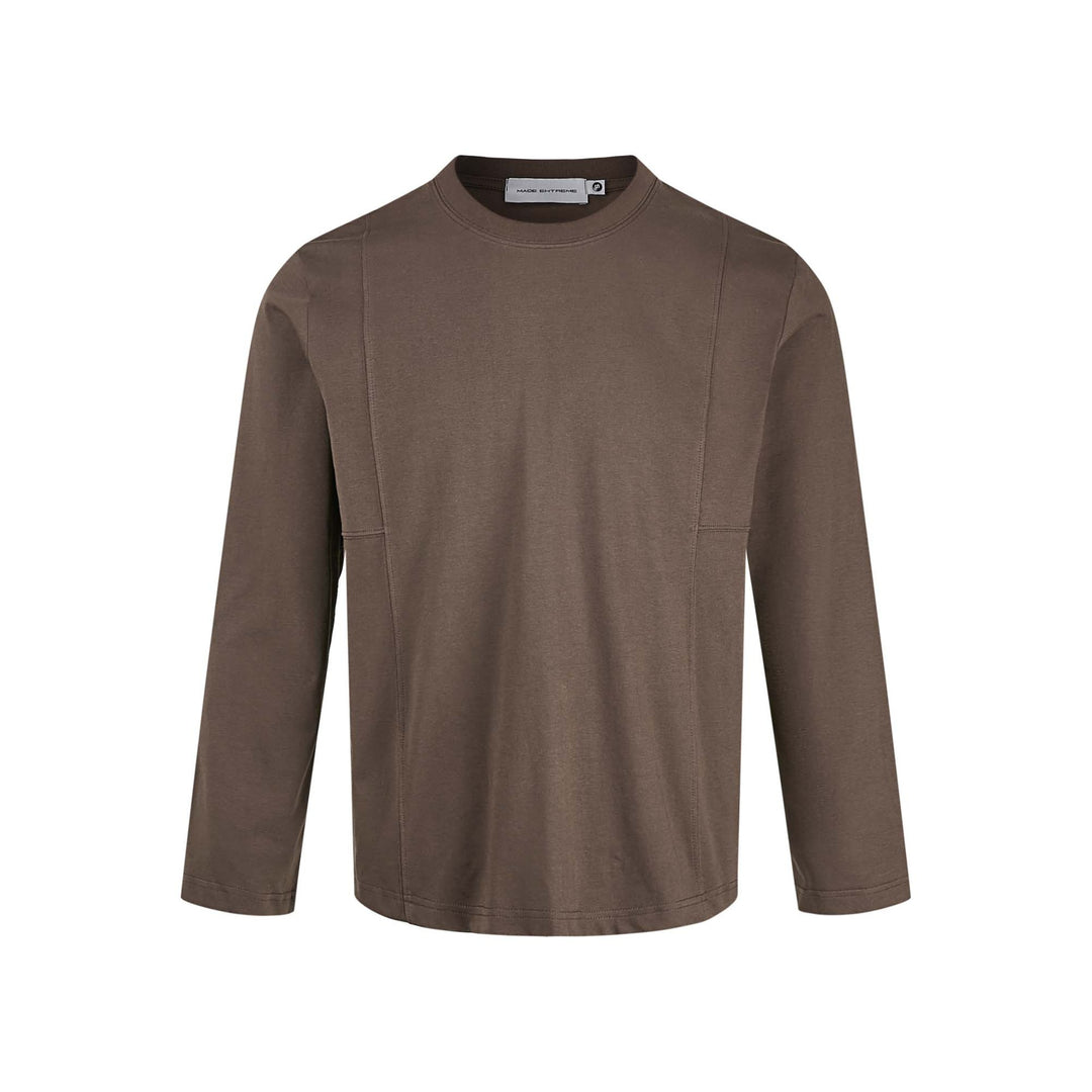 Unisex Technisches Langarmshirt mit Rundhalsausschnitt und nahtiertem Paneeldetail Echoarchiv