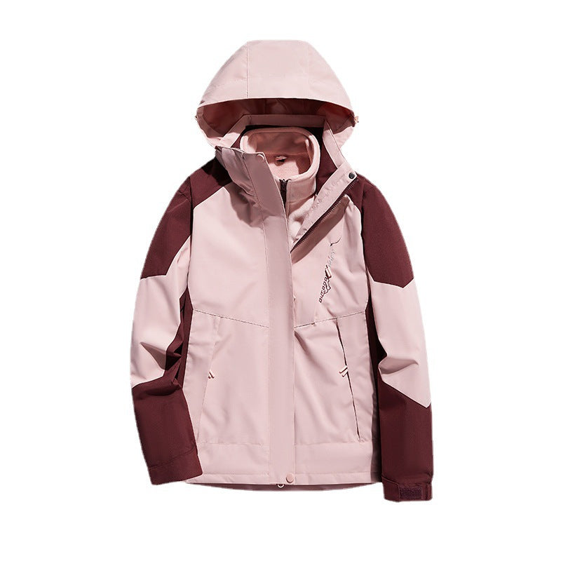 Damen zweilagige Softshell‑Outdoorjacke mit abnehmbarem Fleece‑Innenlayer und Kapuze Echoarchiv