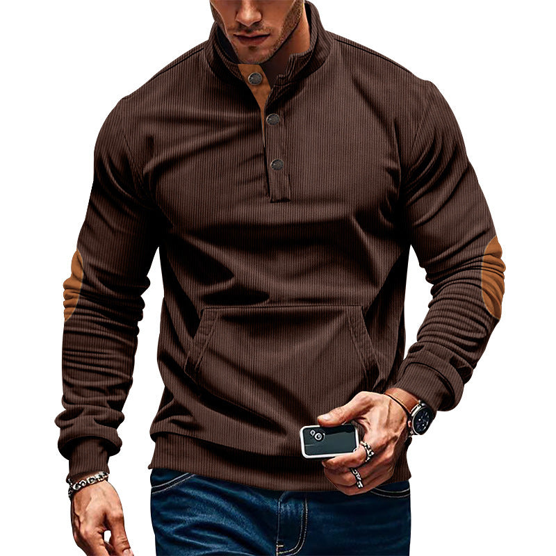 Herren Sportlicher Pullover mit praktischem Knopfverschluss und komfortablem Schnitt Echoarchiv