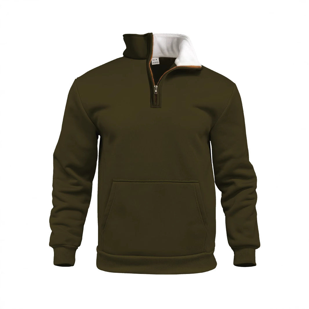 Herren sportlicher Kapuzenpullover mit halbem Reißverschluss und praktischer Kängurutasche Echoarchiv