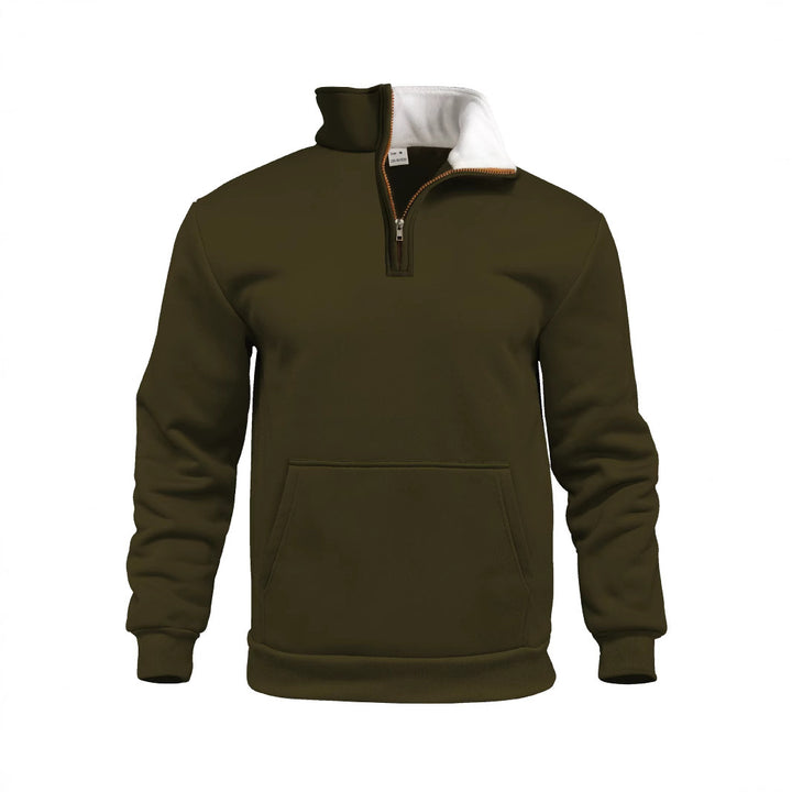 Herren sportlicher Kapuzenpullover mit halbem Reißverschluss und praktischer Kängurutasche Echoarchiv