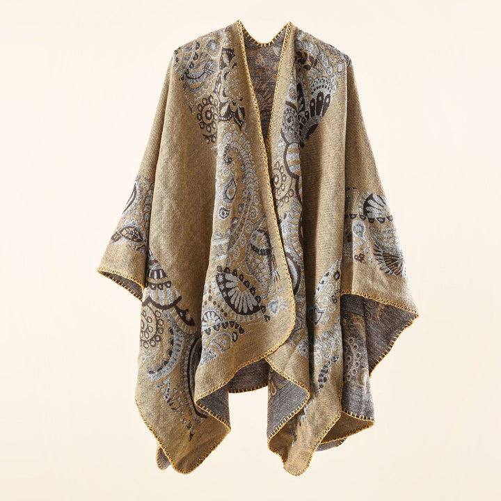 Damen Jacquard-Überwurf mit Paisley-Muster und offenem Kimono-Fall Echo Archiv