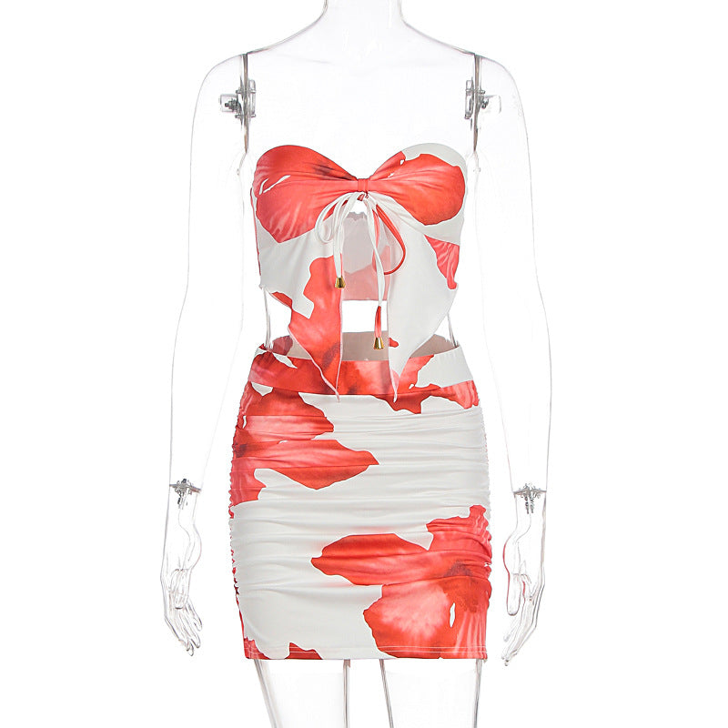 Damen figurbetontes Kleid mit floralem Design und Raffungsdetails Echo Archiv
