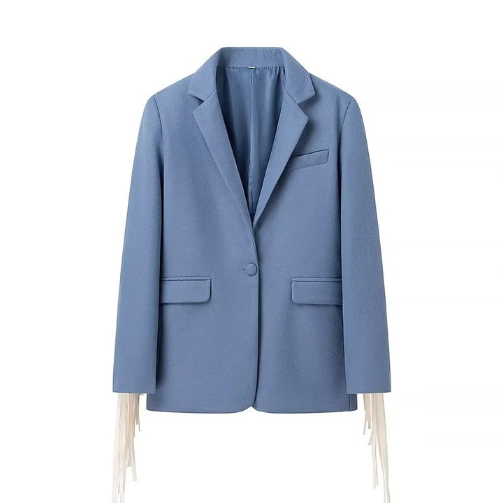Damen Oversize-Blazer mit langen Fransen und Ziernähten Echo Archiv