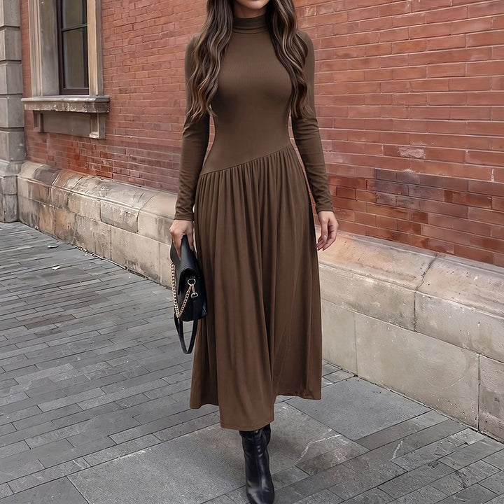 Damen Elegantes Langarm-Maxikleid mit Tellerrock Echo Archiv