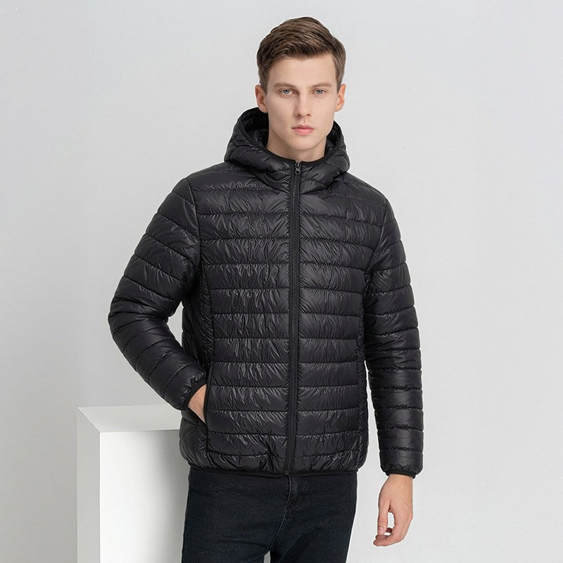 Herren Packbare Minimalistische Stepp-Kapuzenjacke mit wasserabweisender Außenlage & Thermofaser Echo Archiv