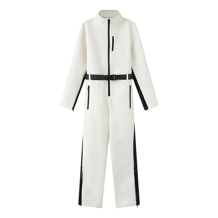 Damen Funktionaler Utility-Overall mit Reißverschlüssen und Taillengürtel Echoarchiv