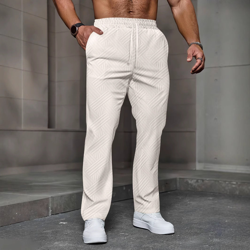 Herren Freizeithose mit elastischem Bund und strukturiertem Design Echoarchiv