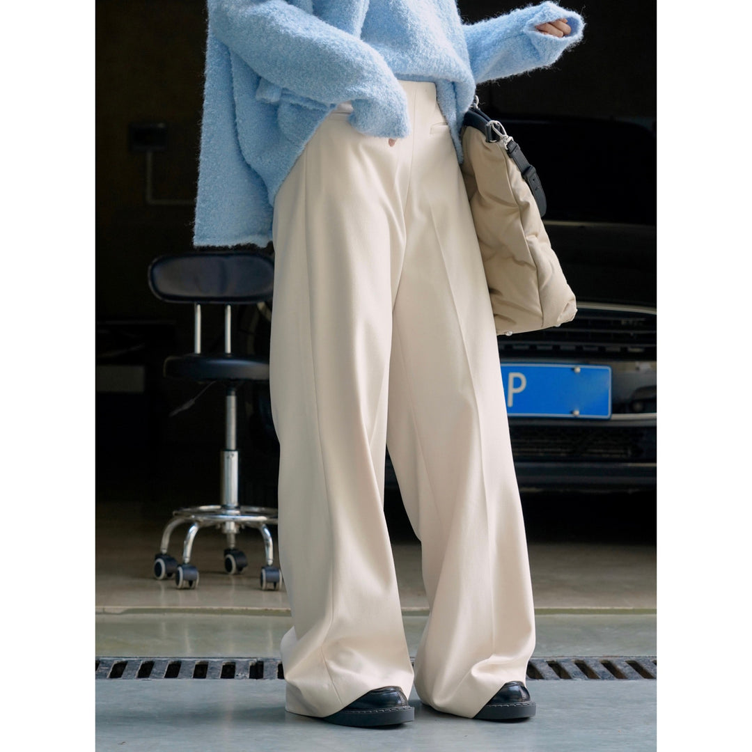 Damen Weite High‑Waist Palazzohose mit Bundfalten und fließender Tailoring‑Silhouette Echoarchiv