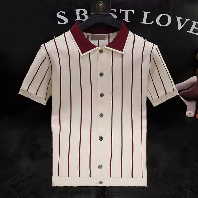 Stylisches kurzärmliges Strickhemd für Herren Echo Archive
