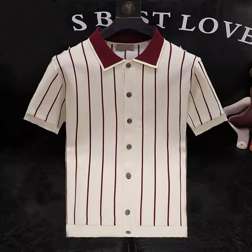 Stylisches kurzärmliges Strickhemd für Herren Echo Archive
