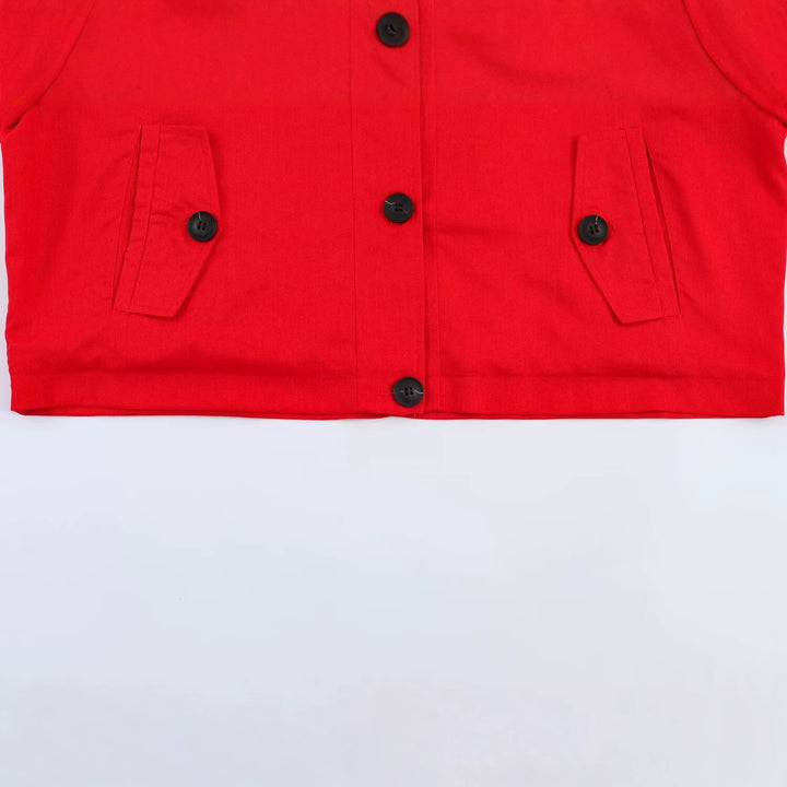 Damen Kurz geschnittene Oversize-Trenchjacke mit Stehkragen und Schulterklappen Echo Archiv