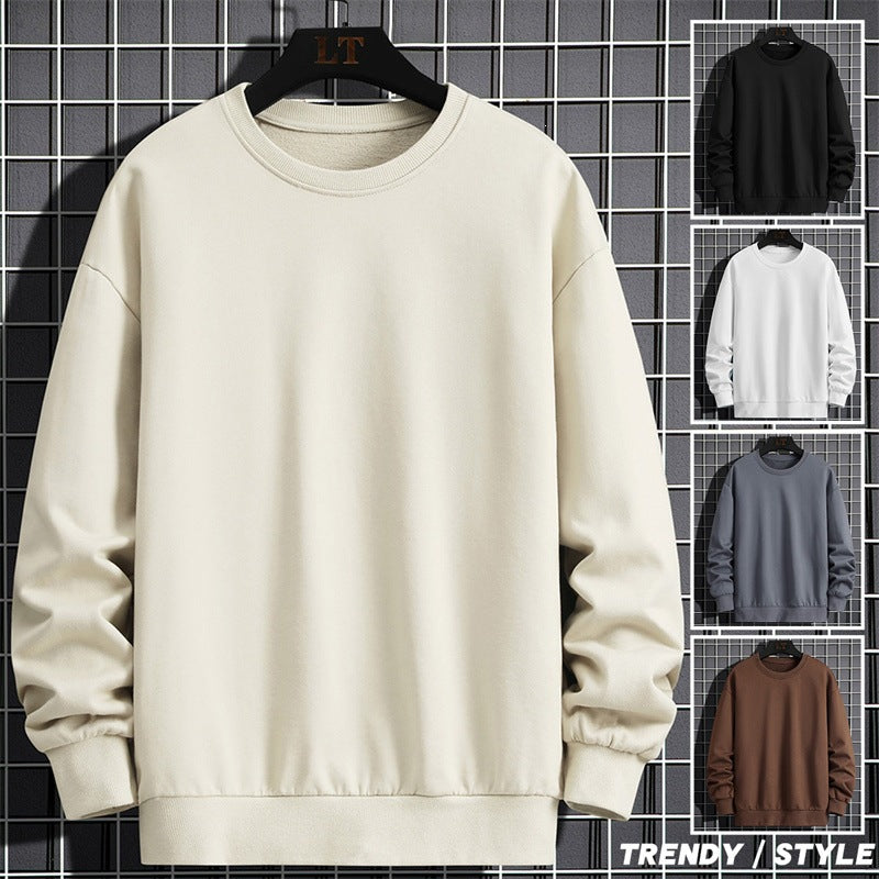 Herren Schlichtes Oversize Rundhals‑Sweatshirt aus schwerer Baumwollmischung mit gerippten Bündchen Echoarchiv