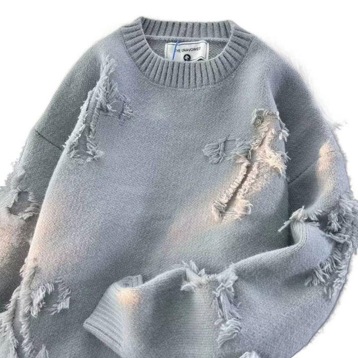 Damen Lässiger Oversized-Pullover mit verwaschenem Design – Mavelle
