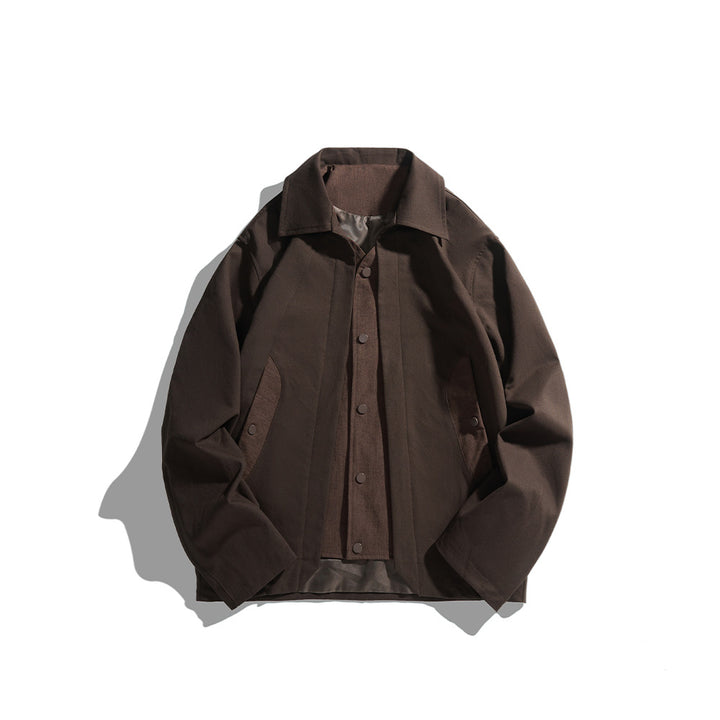 Herren leichte Freizeitjacke mit Hemdkragen, Druckknopfleiste und verdeckten Nahttaschen Echoarchiv