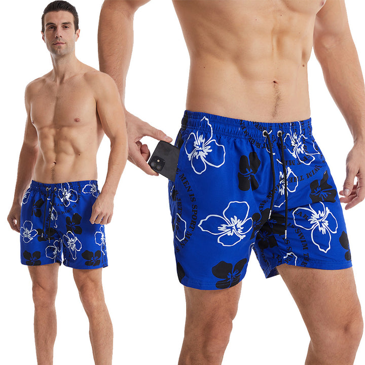 Herren Badeshorts mit hochwertigem Blumendesign und flexiblem Kordelzug Echoarchiv