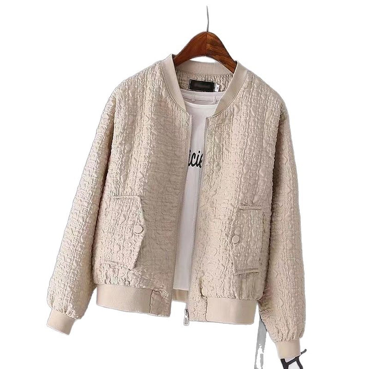 Damen Modische Boucle-Jacke mit Reißverschluss Echo Archiv