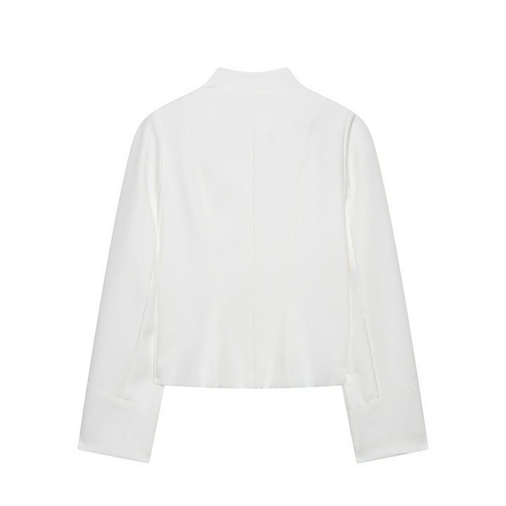 Damen Kurzbluse-Jacke mit gefalteter Rüschenpasse und Stehkragen Echo Archiv