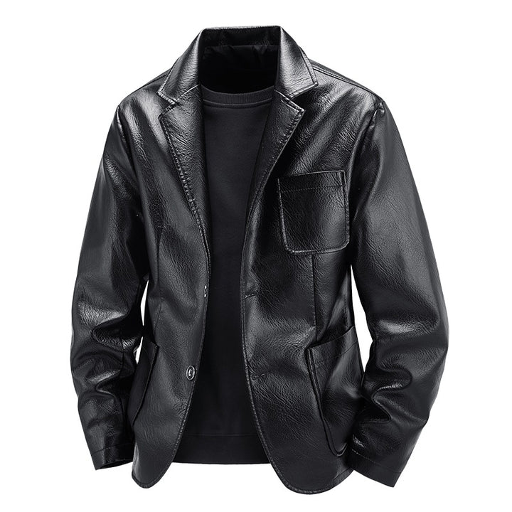 Herren Elegante Kunstlederjacke im modernen Blazer-Stil Echo Archiv