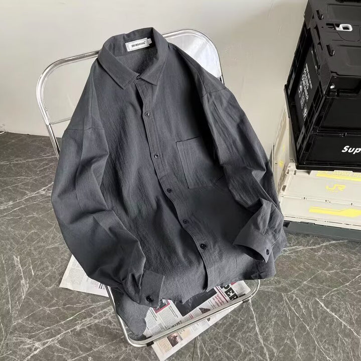 Herren Lässiges Hemd mit Brusttasche und Knopfleiste Echoarchiv