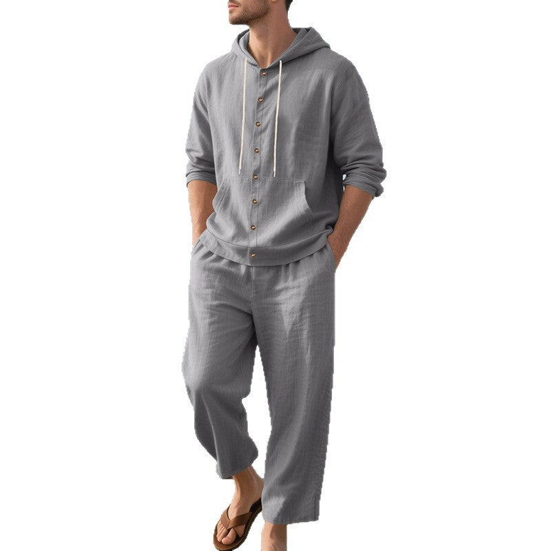 Herren lässiges Hoodie und Hose Set aus atmungsaktivem Material Echoarchiv