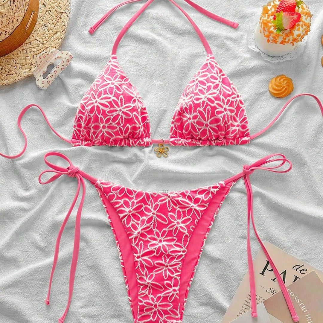 Damen Bikinitop und Spitzen-Bikiniunterteil Echo Archiv