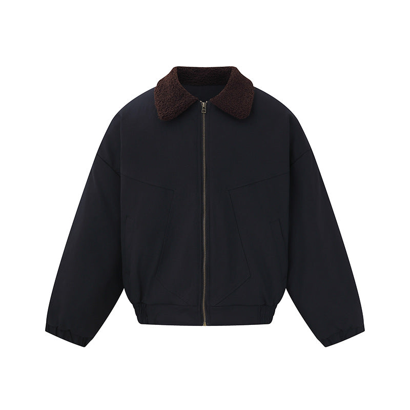 Unisex Boxy Blousonjacke mit Teddykragen und elastischem Saum Echoarchiv