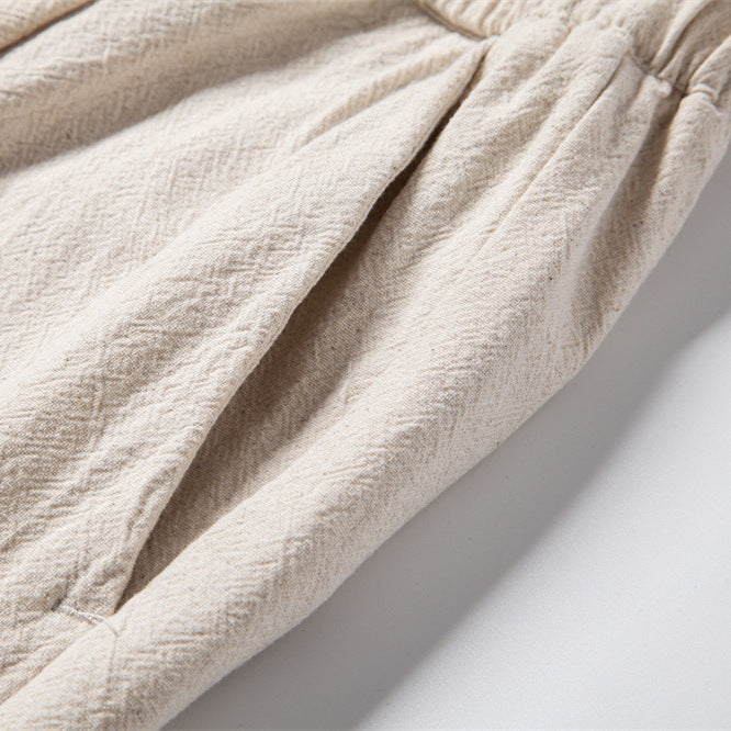 Herren nan lässige Bundfaltenhose mit elastischem Tunnelzugbund und schmal zulaufendem Bein Echo Archiv