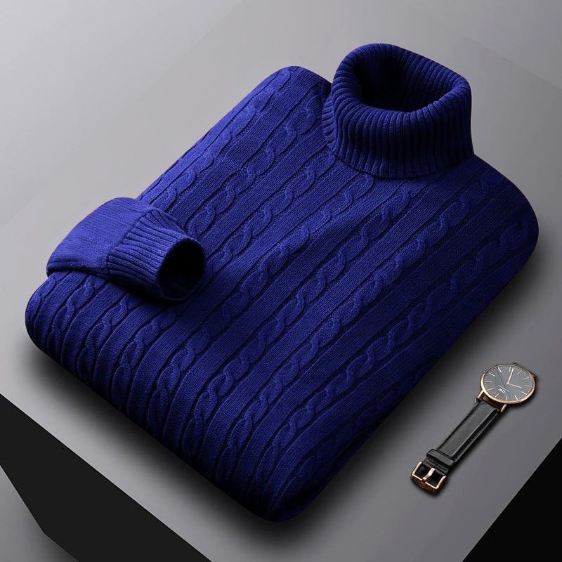 Herren nan grob gestrickter Rollkragenpullover mit Zopfmuster und wärmender Strickstruktur Echo Archiv