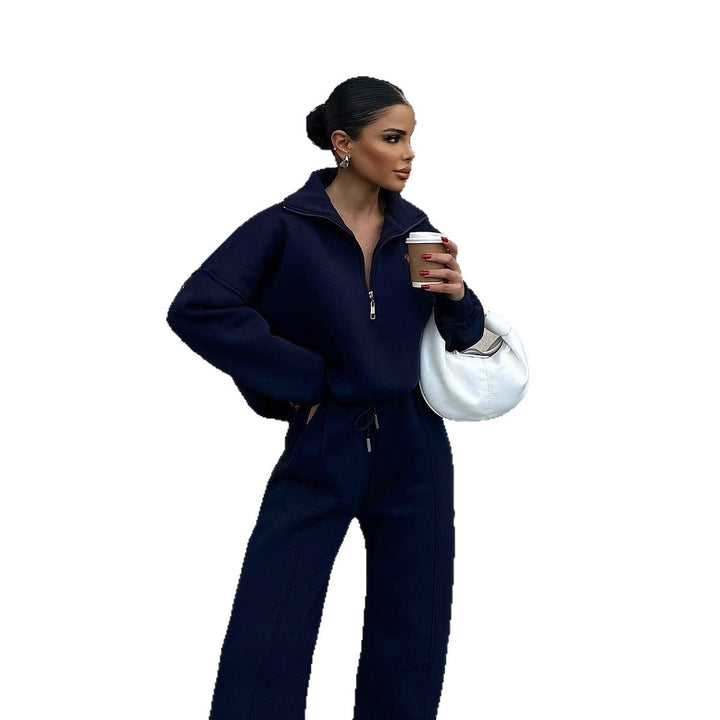 Damen nan Oversize Sweatshirt mit Halbzip und weiten Jogginghose Set Echo Archiv