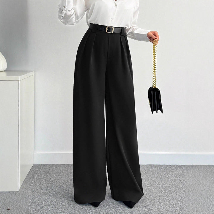 Damen Hochtaillierte Weitbein-Hose mit Gürtel Echo Archiv