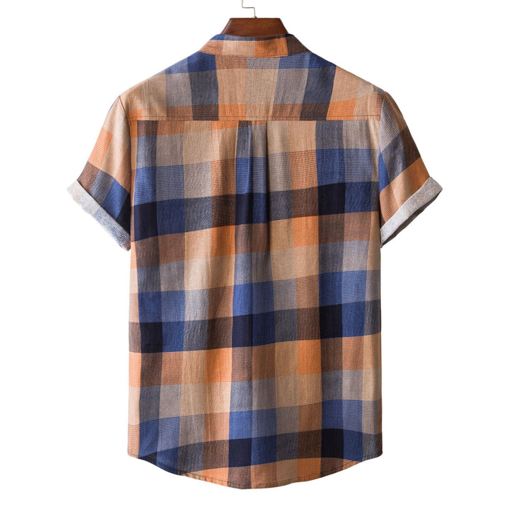 Herren Kurzarmhemd mit button-down Kragen und kreativem Karomuster Echoarchiv