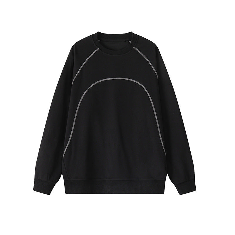 Herren Lockeres Sweatshirt aus Frottee mit dekorativen Sattel- und Steppnähten – Norvane